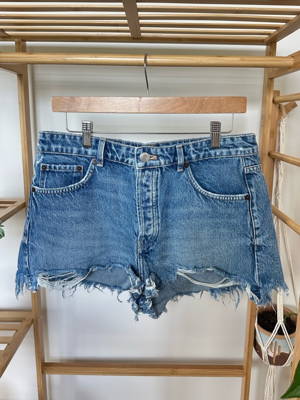 Zara Distressed Denim Shorts
